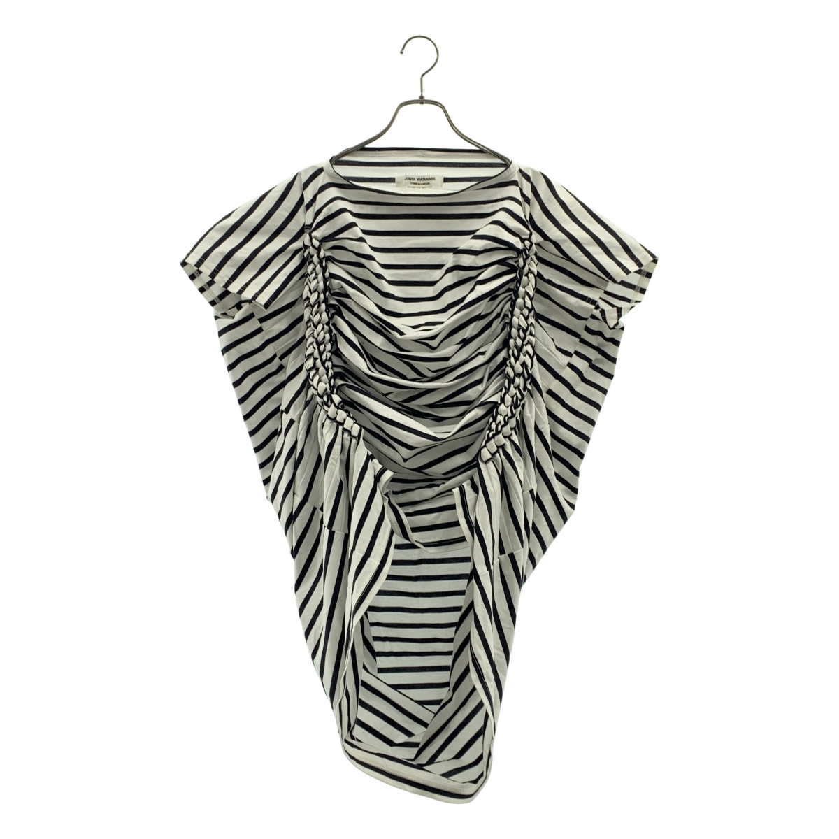 JUNYA WATANABE COMME des GARCONS / ジュンヤワタナベ ボーダー 変形 編み込み オーバーシルエット ブラウス トップス