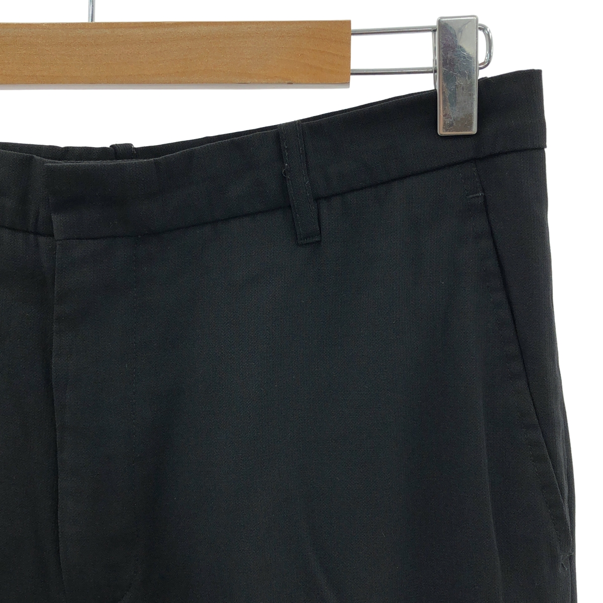 ANN DEMEULEMEESTER / アンドゥムルメステール オリゾンティタグ ウール ナイロン ストレート スラックス