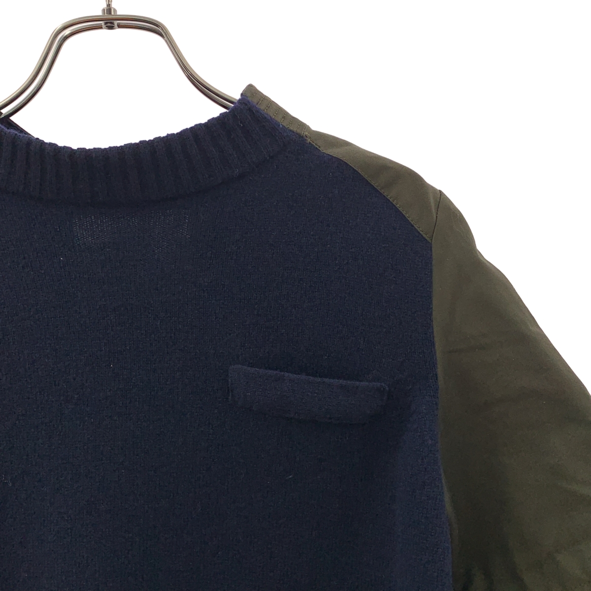 sacai / サカイ コットン ウール 切替 バックギャザー ニットブラウス