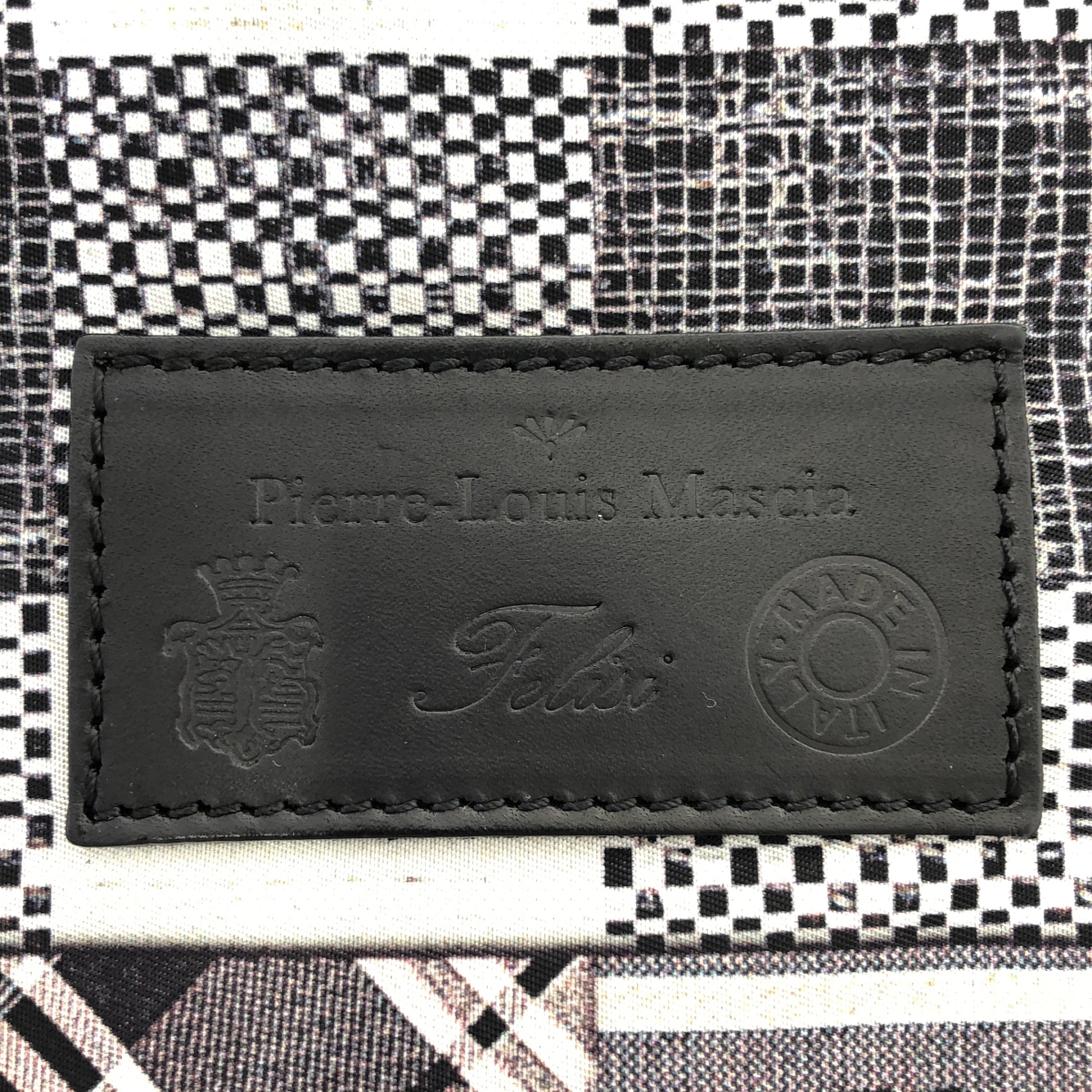 Pierre-Louis Mascia / ピエールルイマシア × Felisi / フェリージ 総柄 ロゴレザーパッチ ポーチ