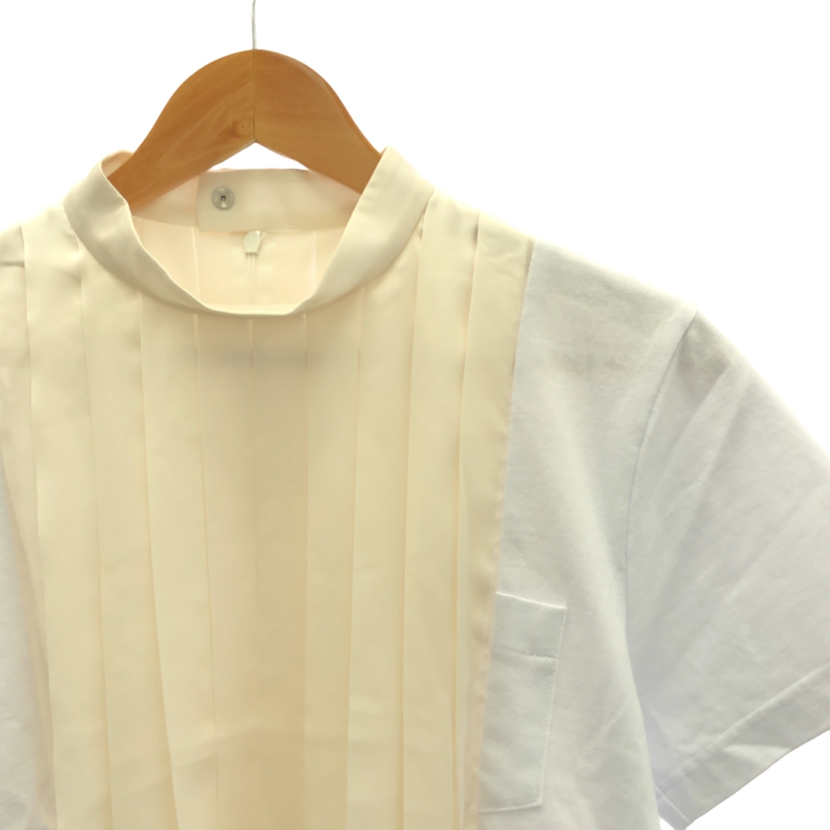 sacai / サカイ Cotton Jersey x Satin T-Shirt プリーツ トップス