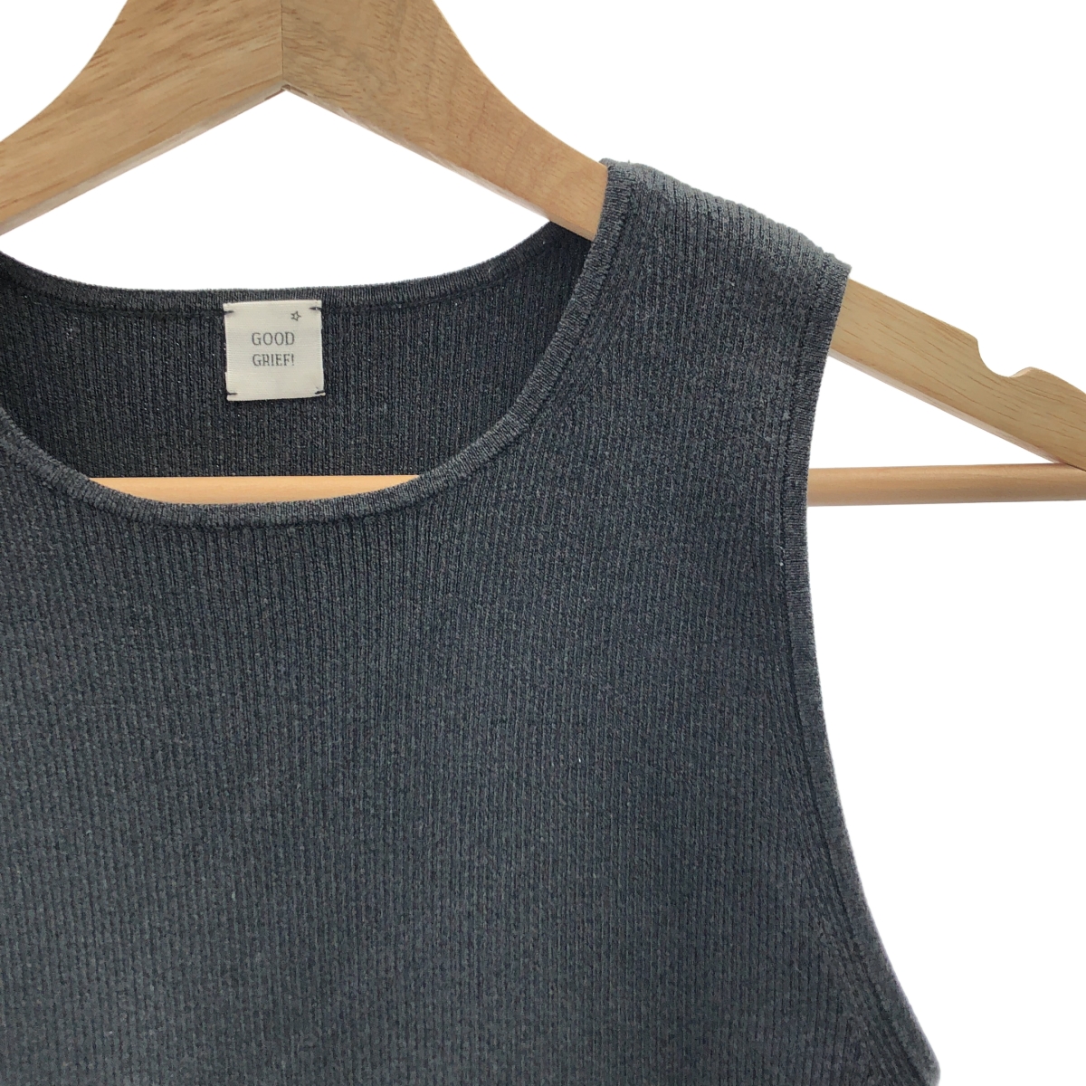 GOOD GRIEF / グッドグリーフ コットン レーヨン リブ タンクトップ カットソー