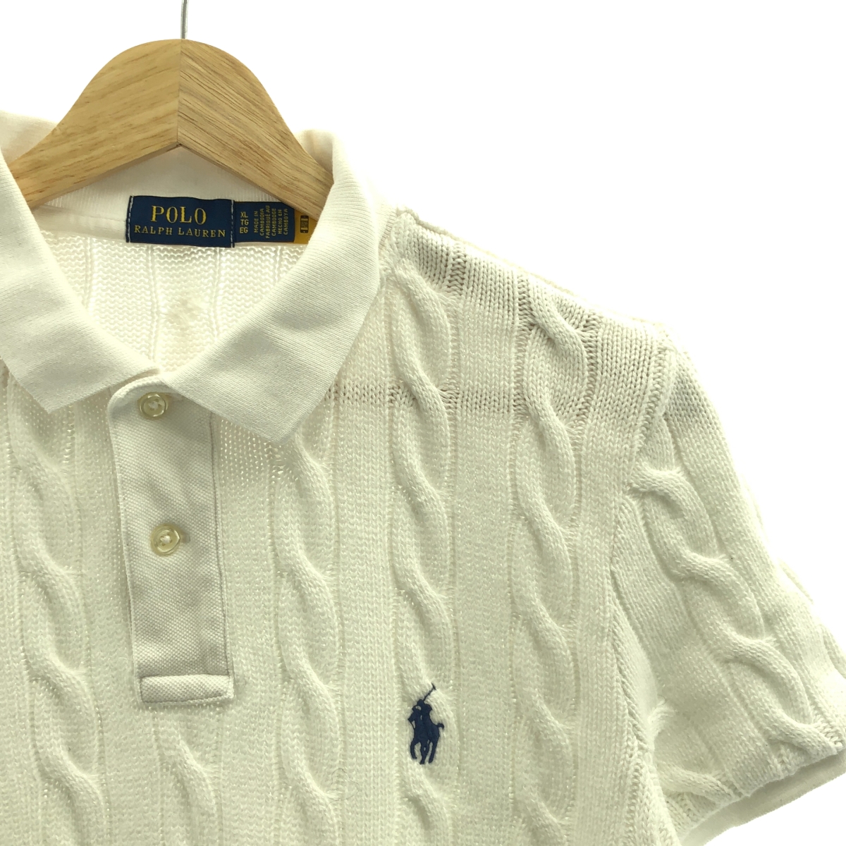 POLO RALPH LAUREN / ポロラルフローレン コットン ケーブル ニット ポロシャツ