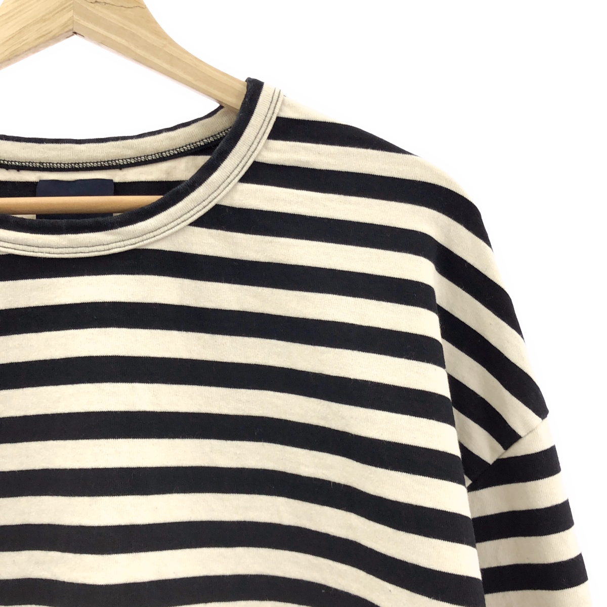 JUUN.J / ジュン・ジー コットン バックロゴ ボーダー クルーネック カットソー