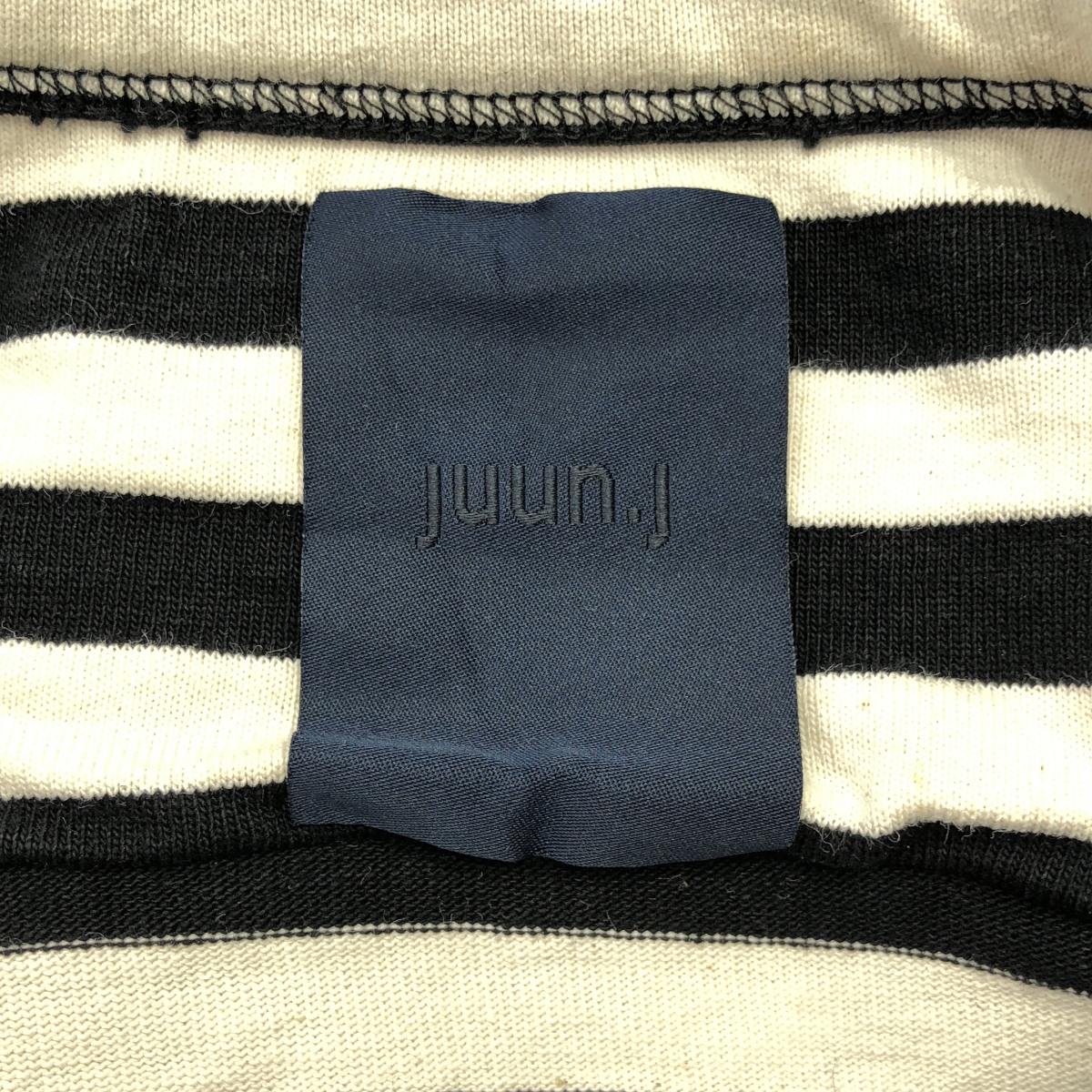 JUUN.J / ジュン・ジー コットン バックロゴ ボーダー クルーネック カットソー