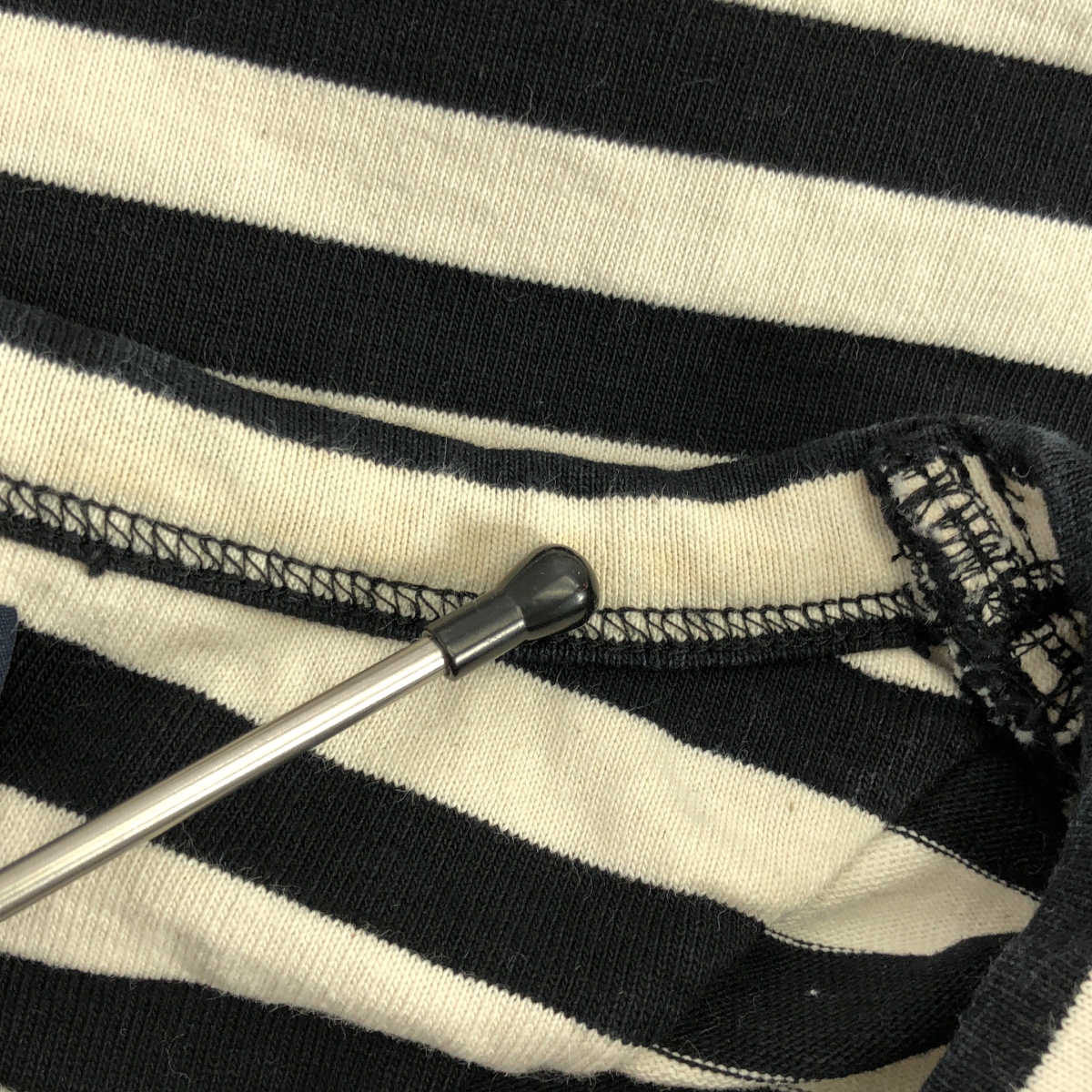 JUUN.J / ジュン・ジー コットン バックロゴ ボーダー クルーネック カットソー