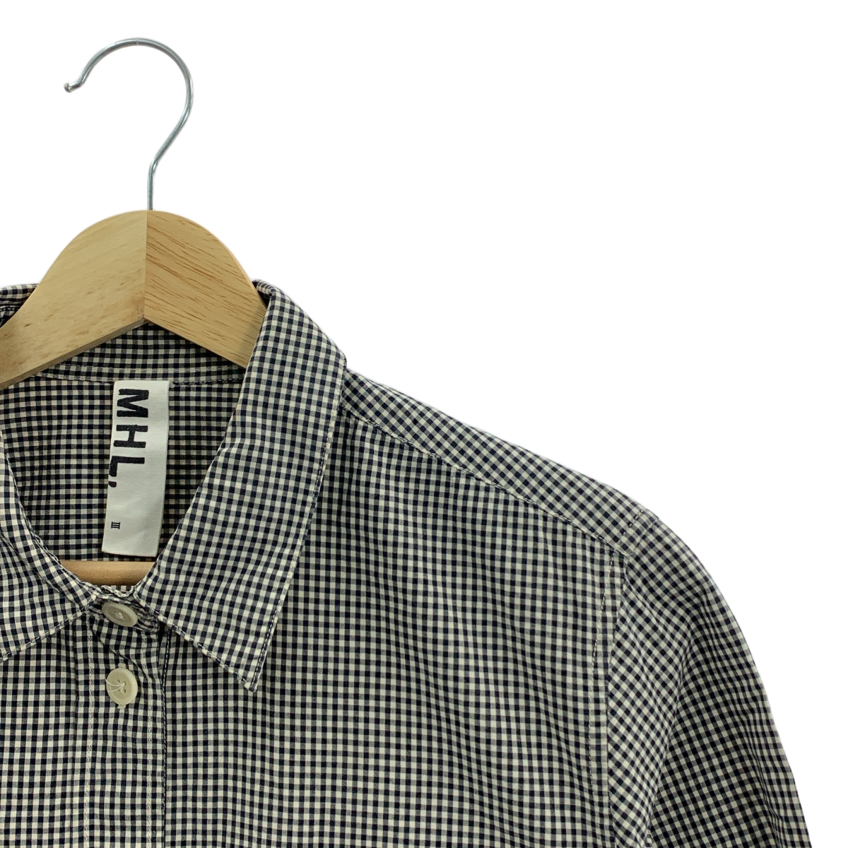 MHL. / エムエイチエルマーガレットハウエル ギンガムチェック レギュラーカラー シャツ ブラウス