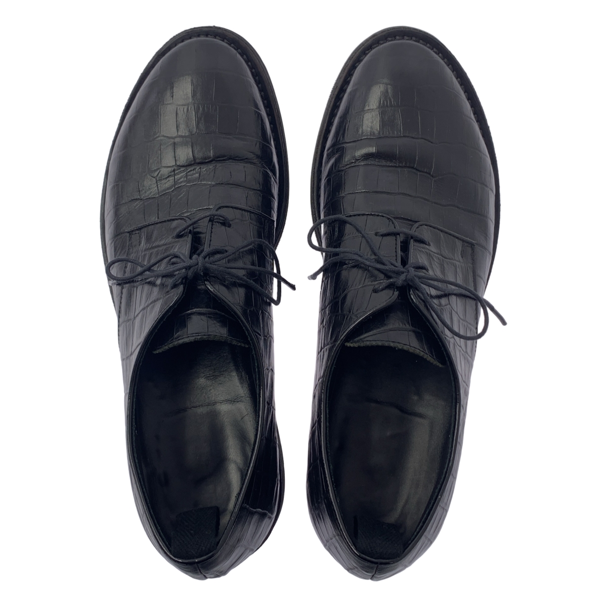 KIDS LOVE GAITE / キッズラブゲイト レザー クロコ型押し レースアップ シューズ