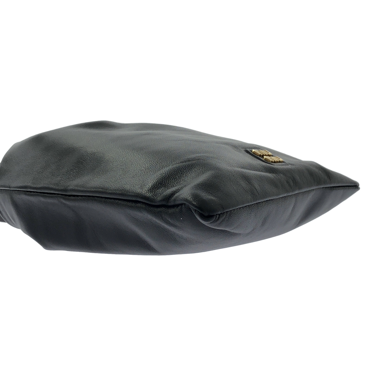 miu miu / ミュウミュウ nappa duchesse pouch / 5NG010 ナッパレザー ロゴ ドローストリング 巾着 ハンドバッグ ポーチ