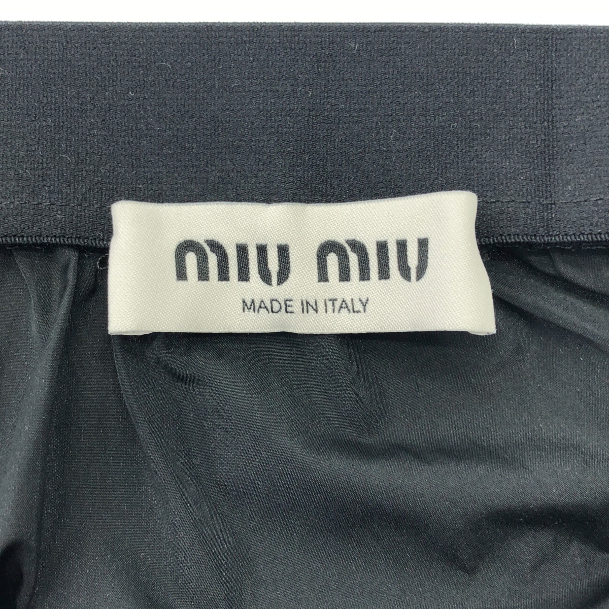 miu miu / ミュウミュウ Technical Silk Mini skirt テクノ シルク ロゴ ミニ スカート