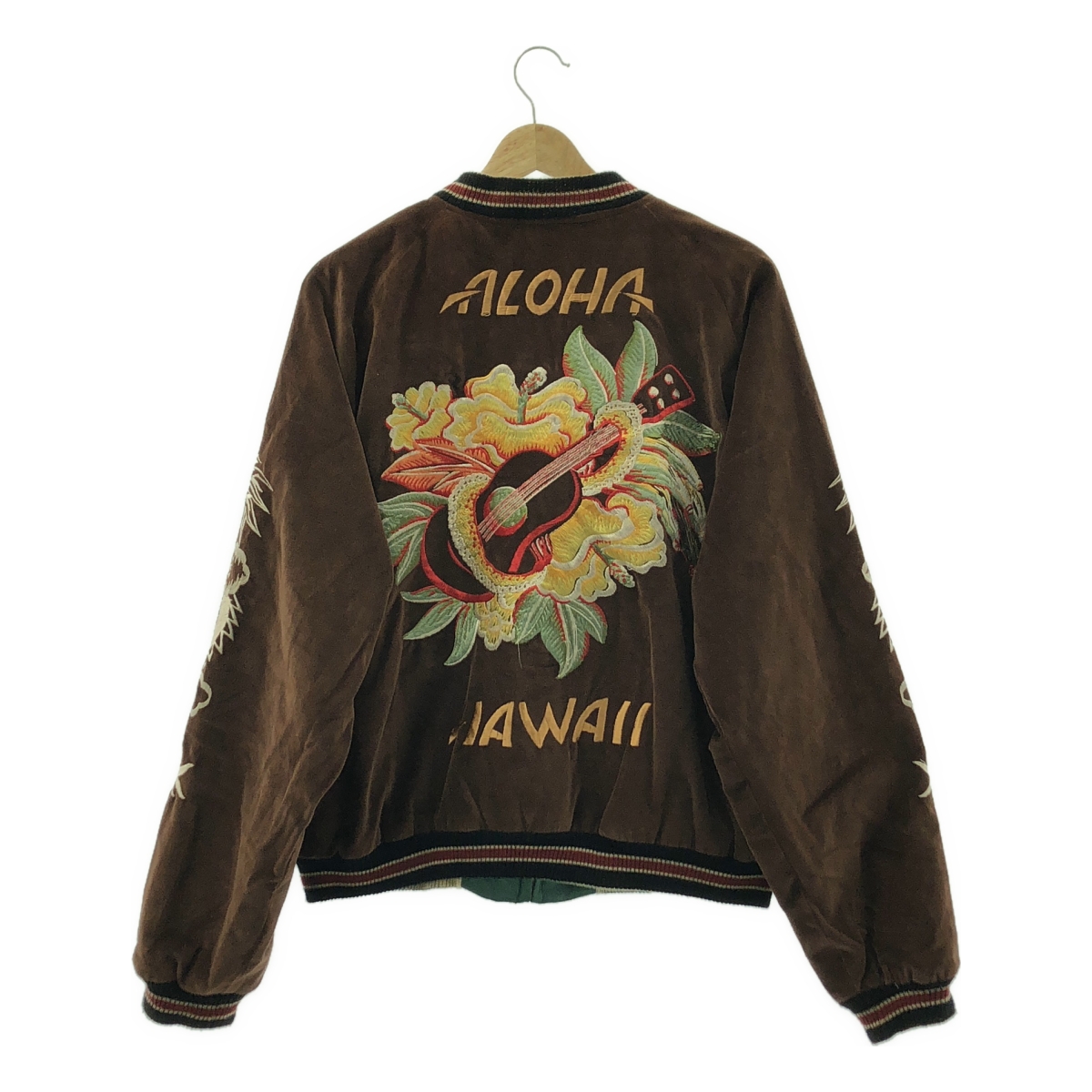 東洋エンタープライズ / トウヨウエンタープライズ Aloha Hawaii / リバーシブル ベロア × サテン エンブロイダリー スカジャン ジャケット