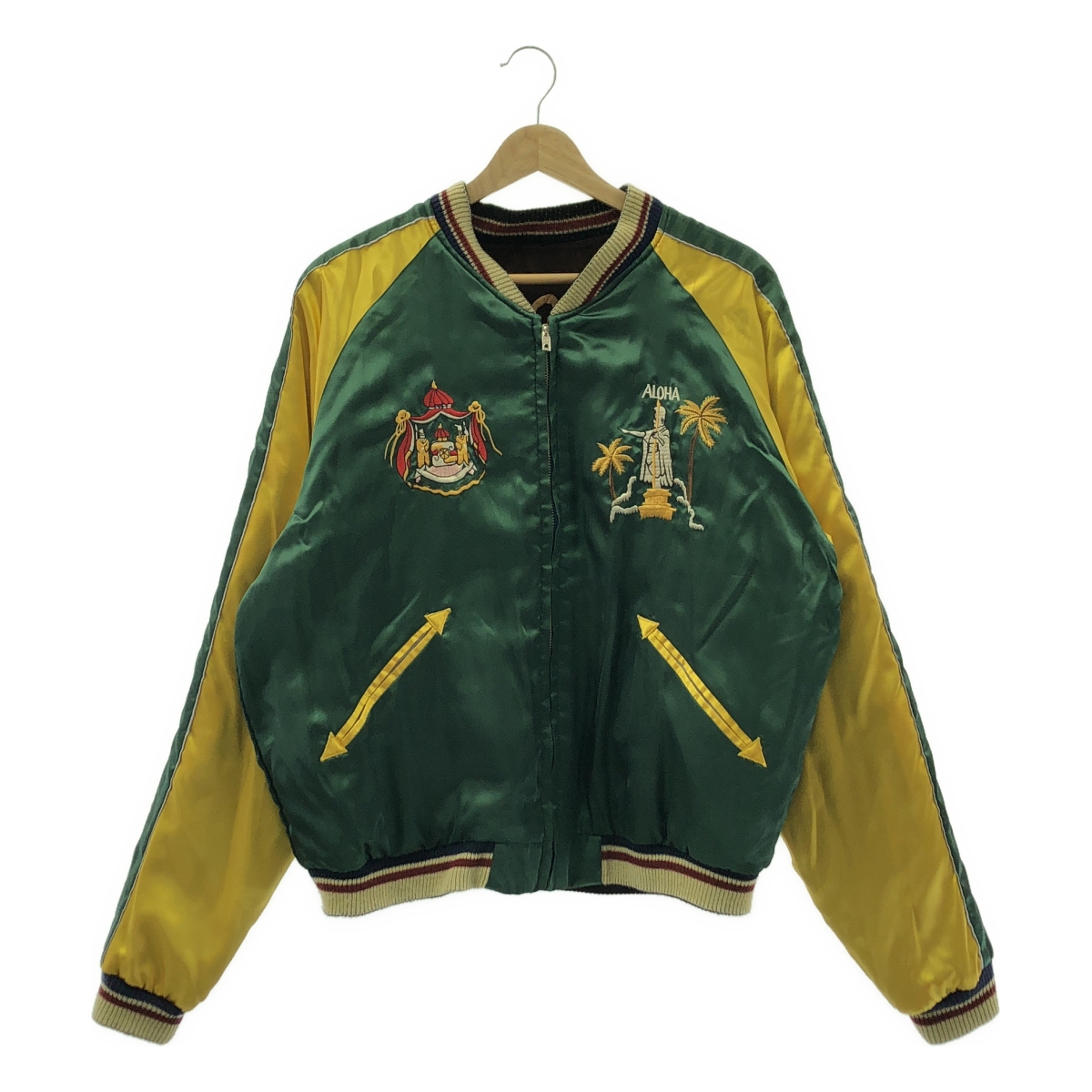 東洋エンタープライズ / トウヨウエンタープライズ Aloha Hawaii / リバーシブル ベロア × サテン エンブロイダリー スカジャン ジャケット