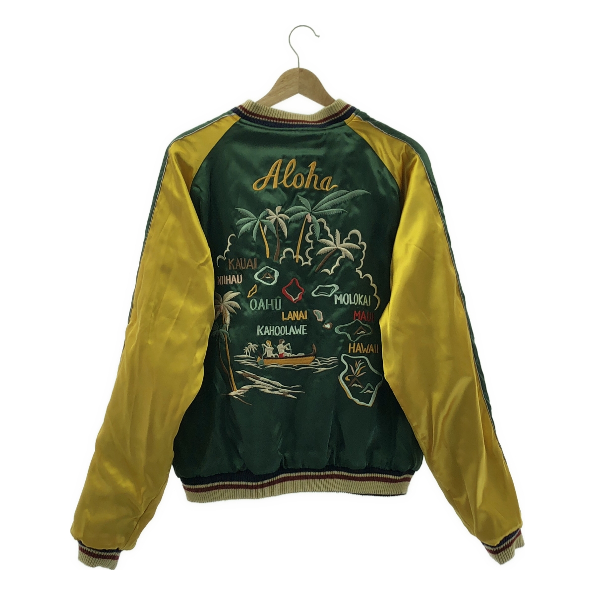 東洋エンタープライズ / トウヨウエンタープライズ Aloha Hawaii / リバーシブル ベロア × サテン エンブロイダリー スカジャン ジャケット