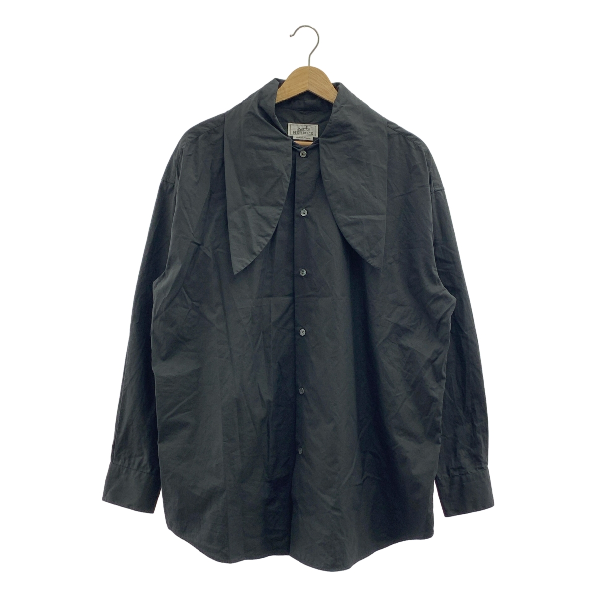 HERMES / エルメス コットン タイカラー セリエボタン オーバーシルエット シャツ