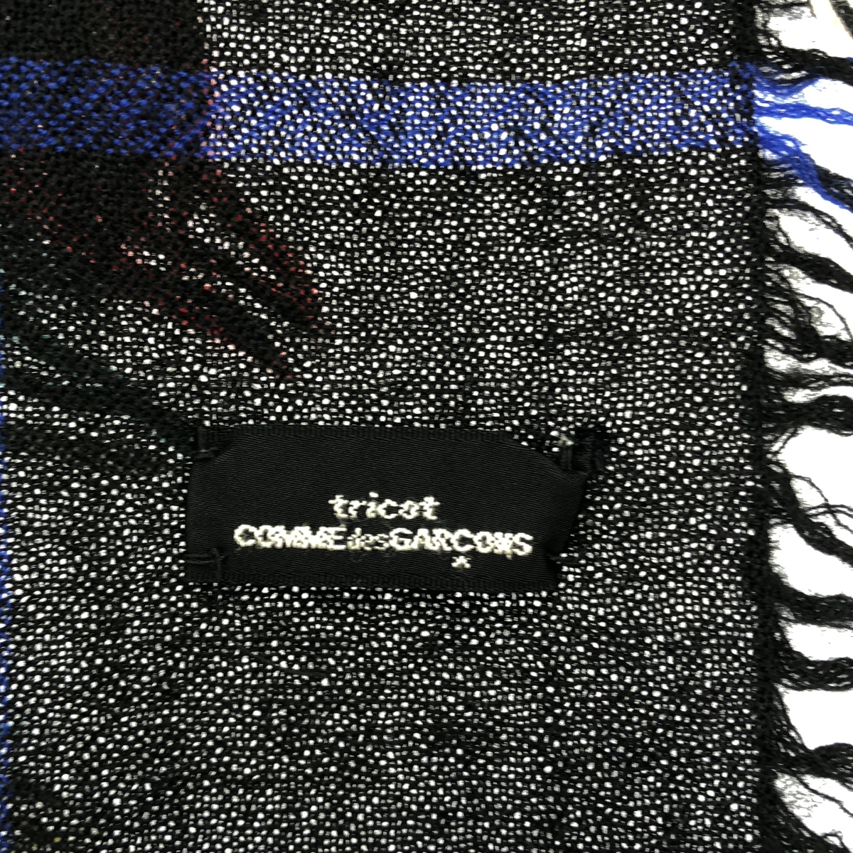 tricot COMME des GARCONS / トリココムデギャルソン タータンチェック フリンジ ストール