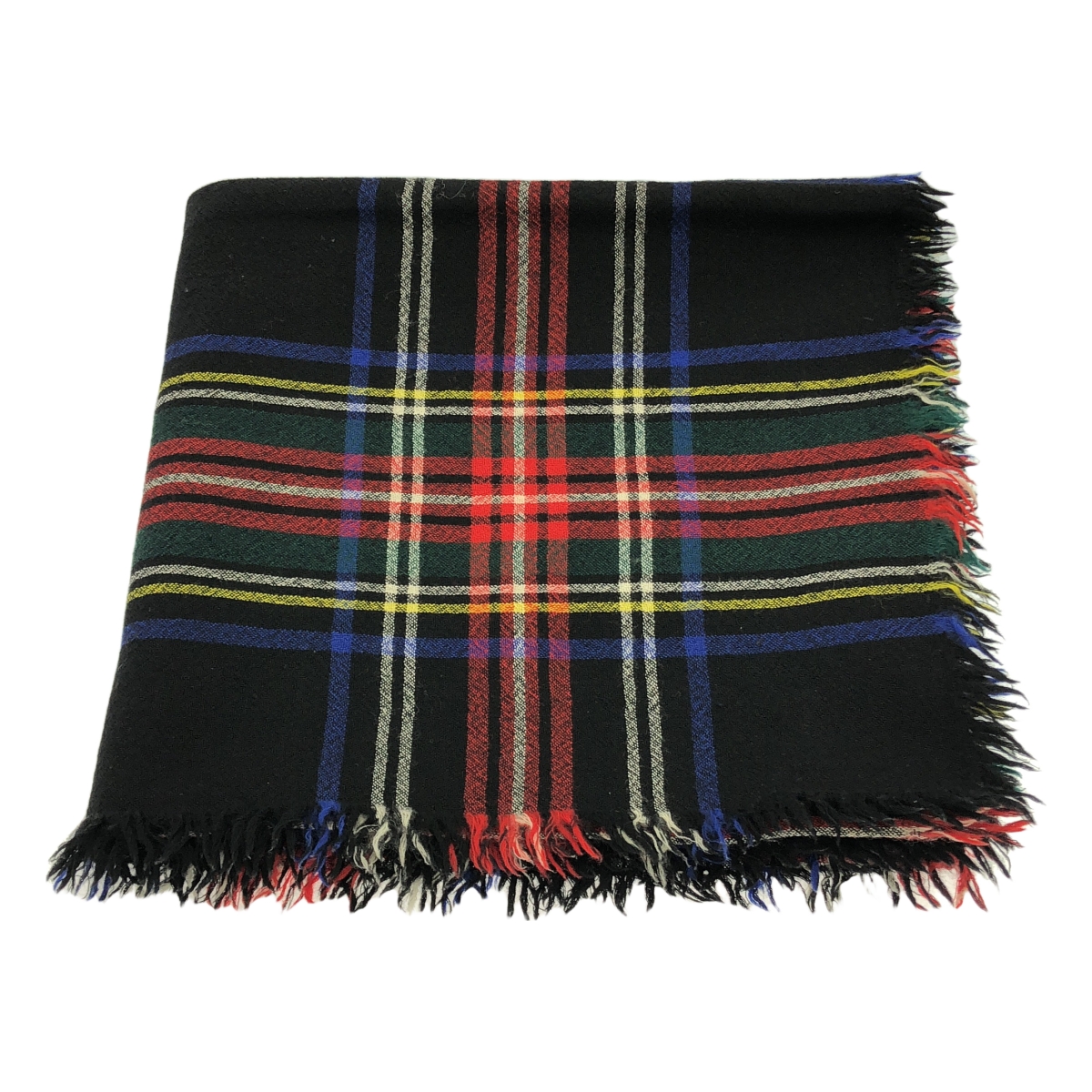 tricot COMME des GARCONS / トリココムデギャルソン タータンチェック フリンジ ストール