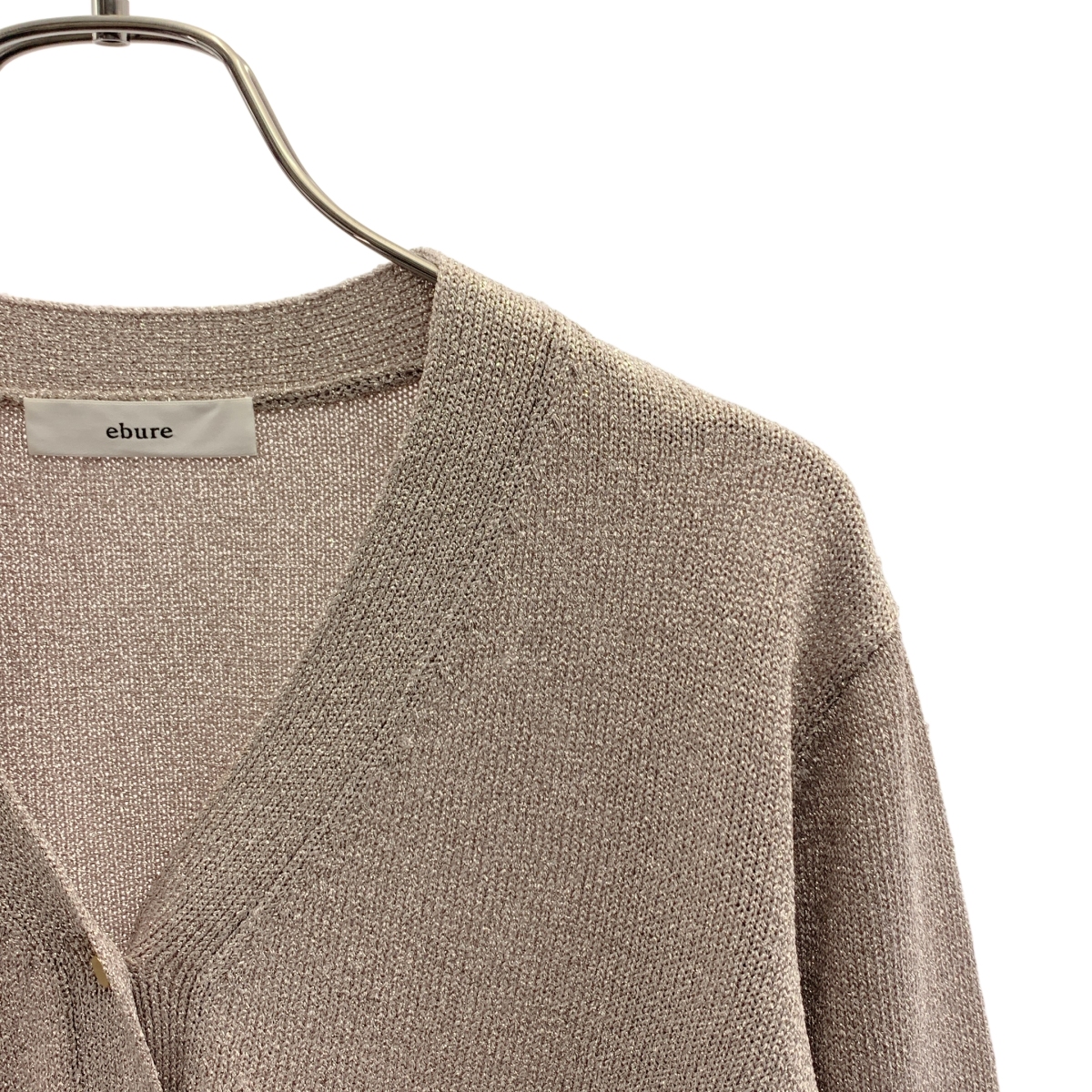 ebure / エブール ブライトラメリリヤーン Vネックカーディガン