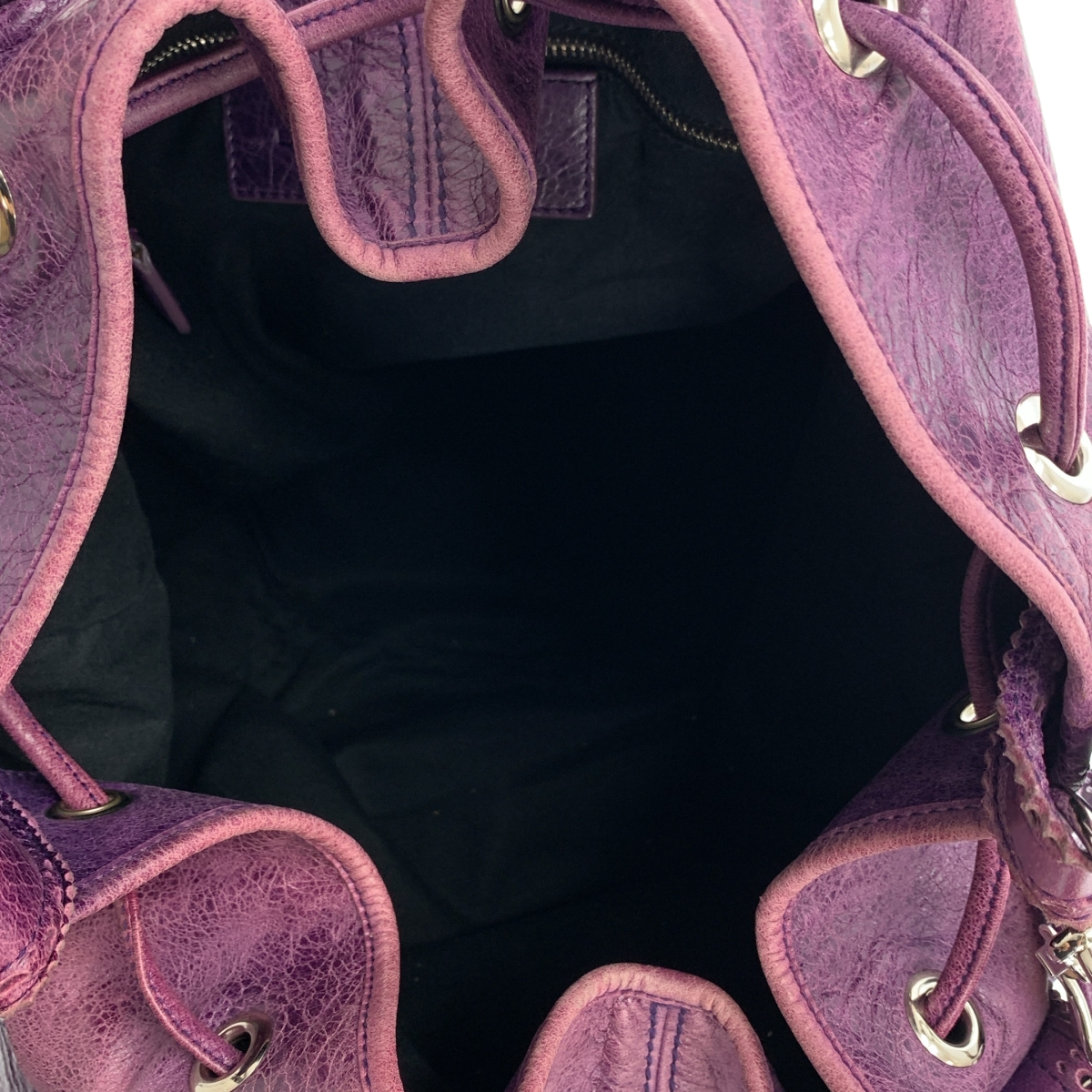 BALENCIAGA / バレンシアガ ジャイアント ポンポン 2Way 巾着 レザー ショルダーバッグ