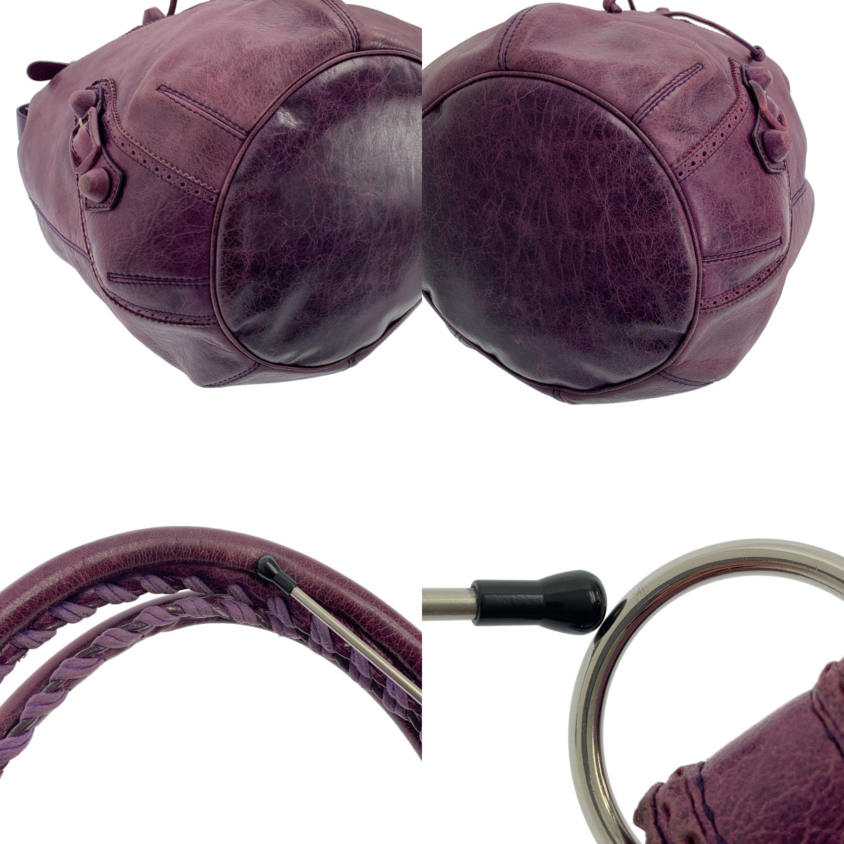 BALENCIAGA / バレンシアガ ジャイアント ポンポン 2Way 巾着 レザー ショルダーバッグ