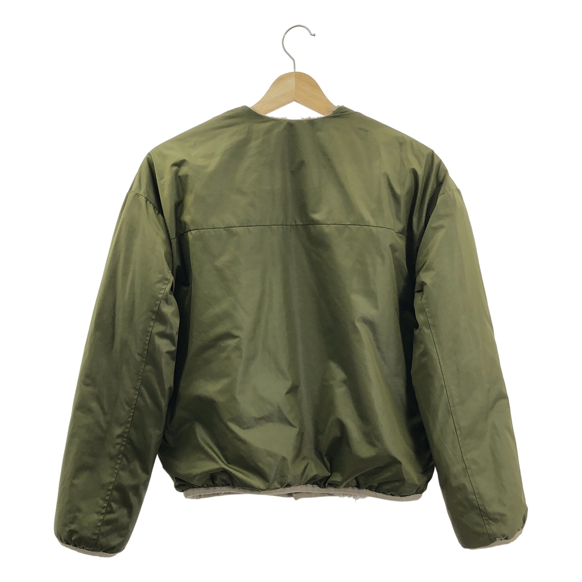 None / HERENCIA / ヘレンチア リバーシブル ボア ミリタリー ノーカラー ブルゾン ジャケット