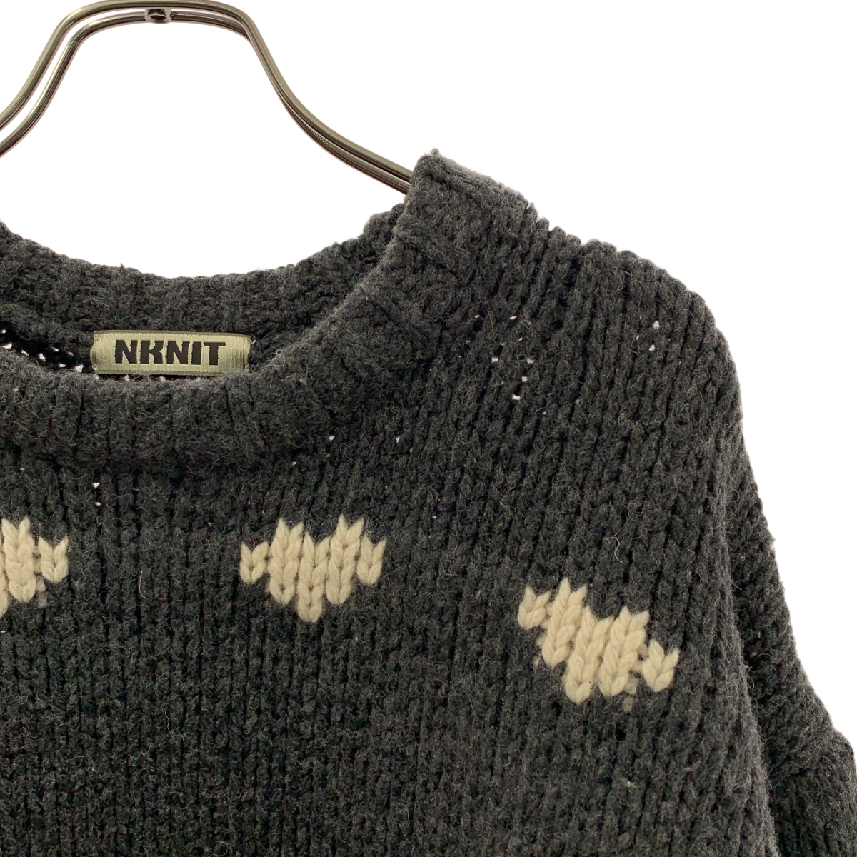 その他 ウール ハート 総柄 クルーネック ニット セーター