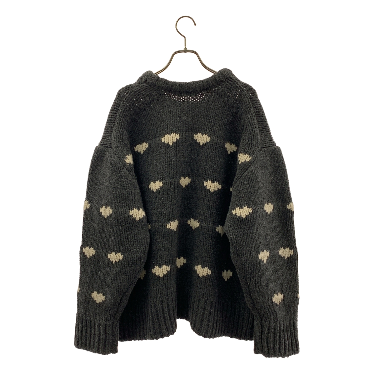 その他 ウール ハート 総柄 クルーネック ニット セーター