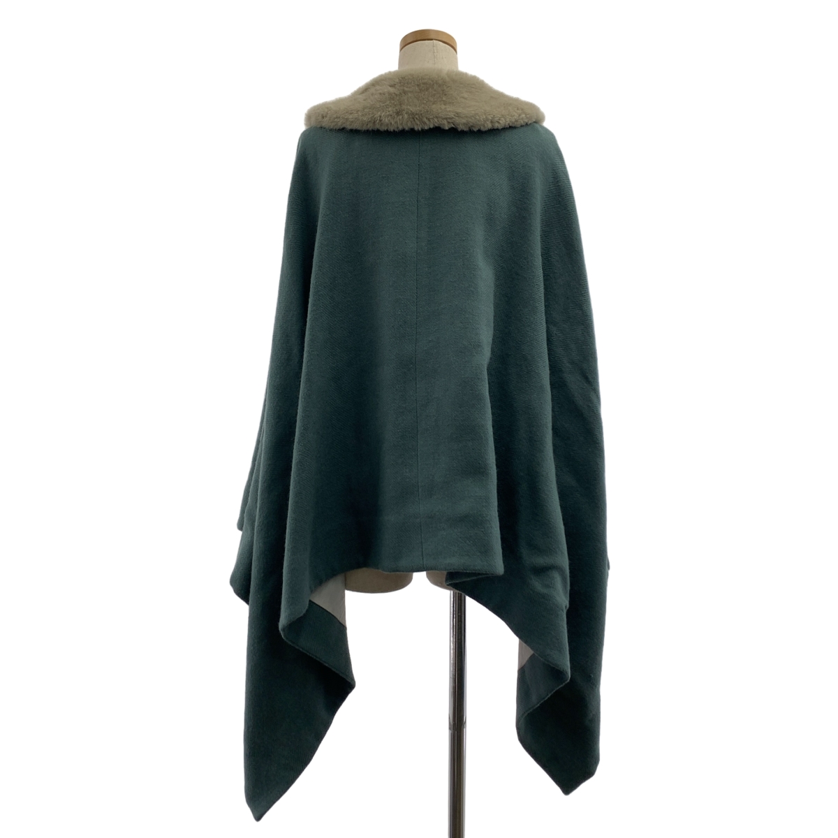その他 経年真価のなびくコート / ウール ファーカラーオーバー ポンチョ / 総裏地