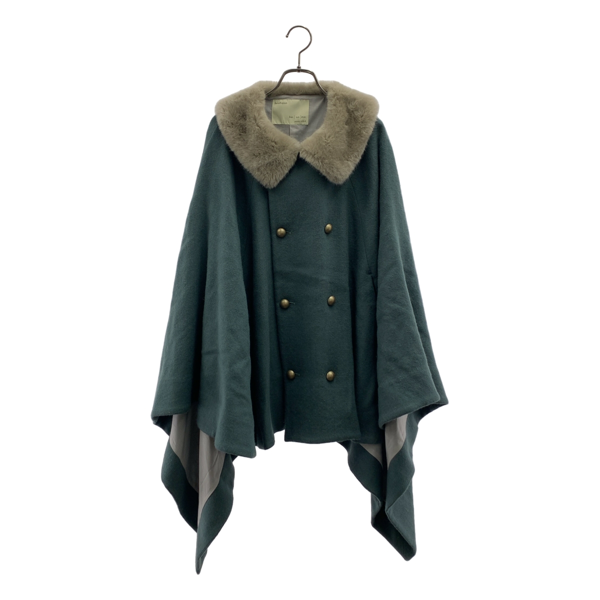 その他 経年真価のなびくコート / ウール ファーカラーオーバー ポンチョ / 総裏地