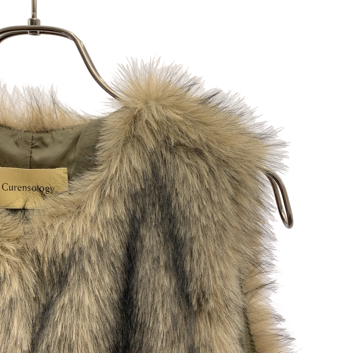 Curensology / カレンソロジー ボタンレス ファー ベスト