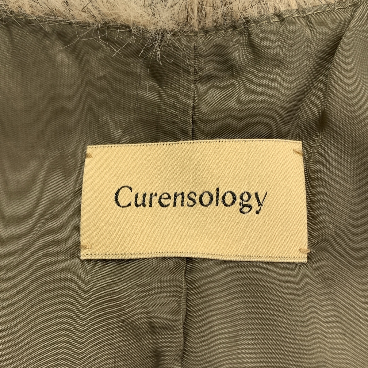 Curensology / カレンソロジー ボタンレス ファー ベスト