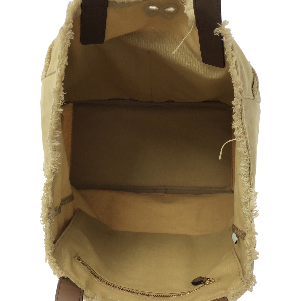 ANYA HINDMARCH / アニヤハインドマーチ レザー ハンドル キャンバス ハンド トートバッグ