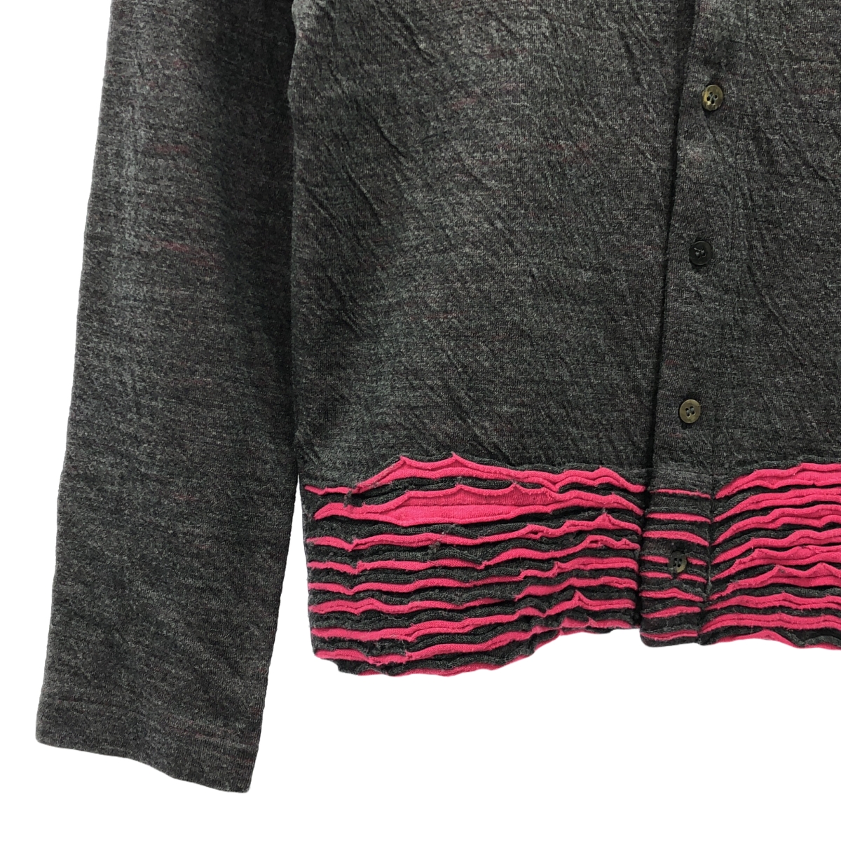 tricot COMME des GARCONS / トリココムデギャルソン ウール バイカラー クルーネックカーディガン