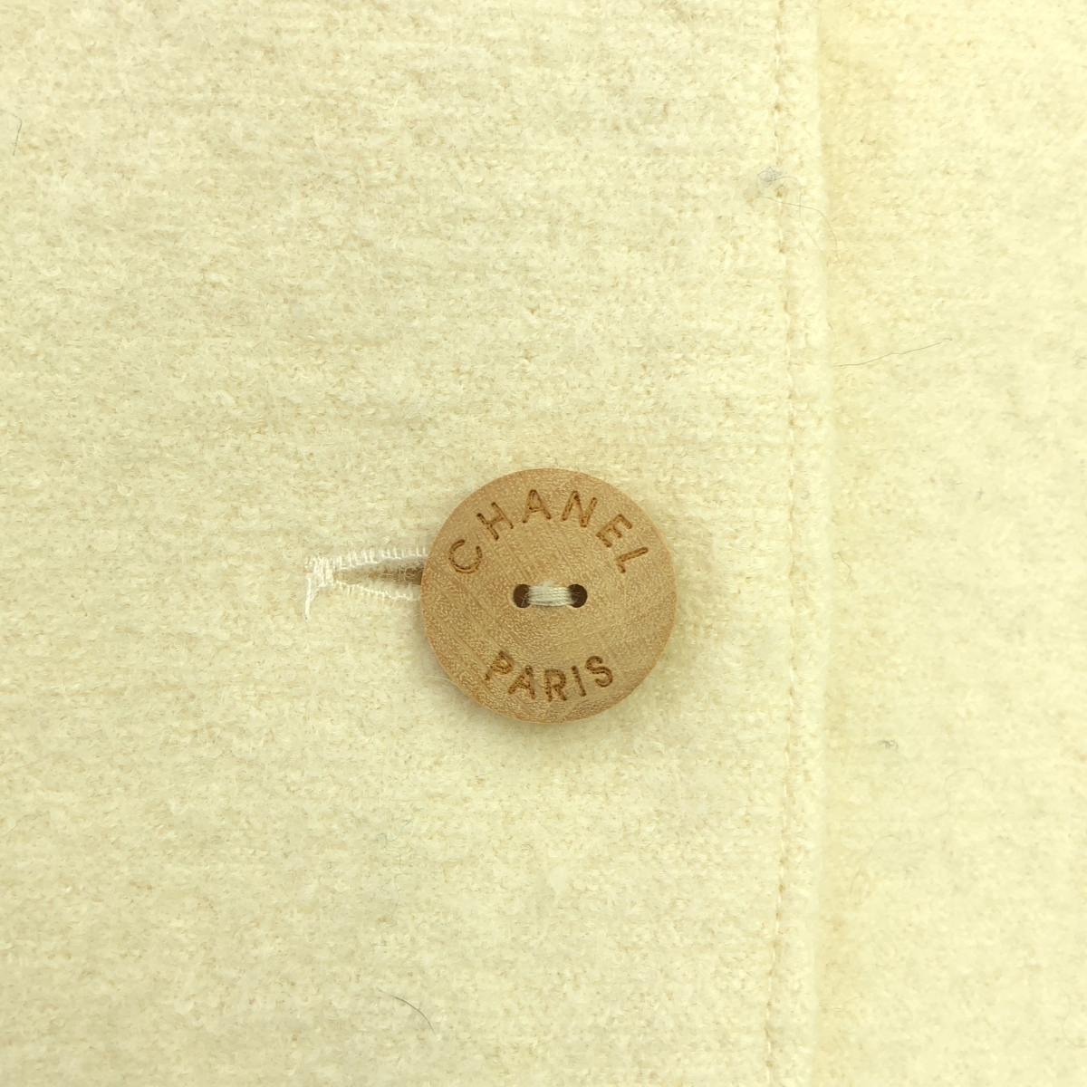 CHANEL / シャネル 90s〜 / 1999AW ウール 縮絨 バック ウッドロゴボタン スリット ロングスカート / 総裏地