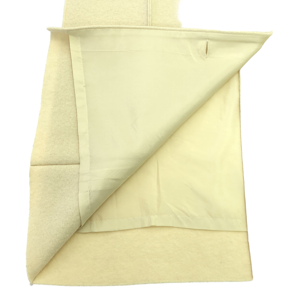 CHANEL / シャネル 90s〜 / 1999AW ウール 縮絨 バック ウッドロゴボタン スリット ロングスカート / 総裏地