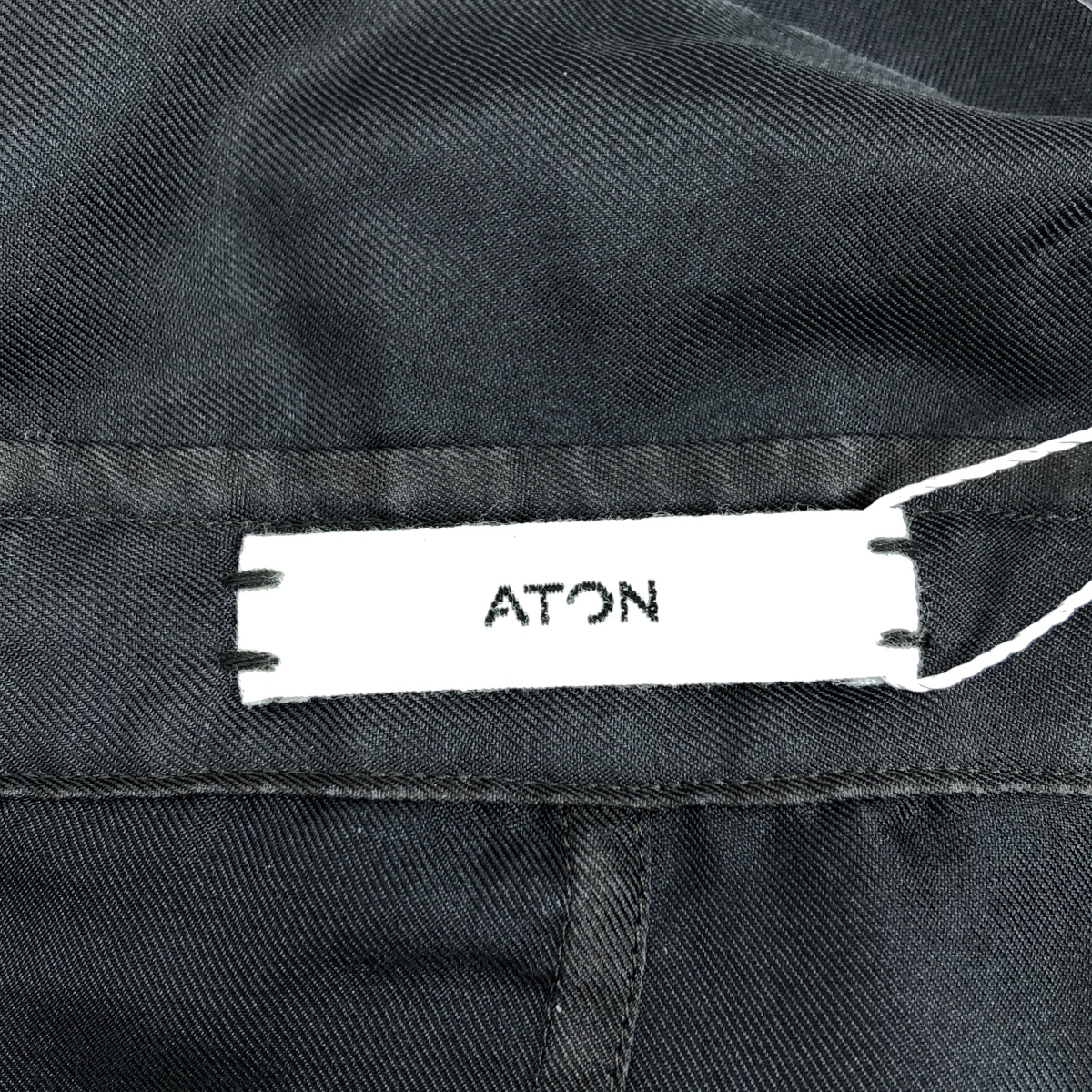 ATON / エイトン silk 100％ / シルク スリット シャツ ブラウス