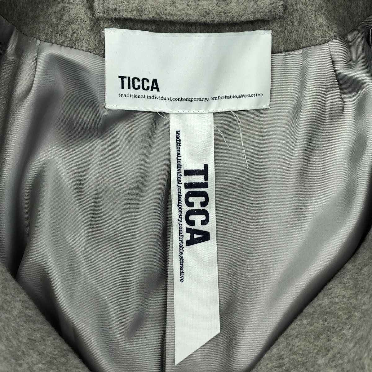 TICCA / ティッカ ソフトメルトン ウール ダブル テントコート