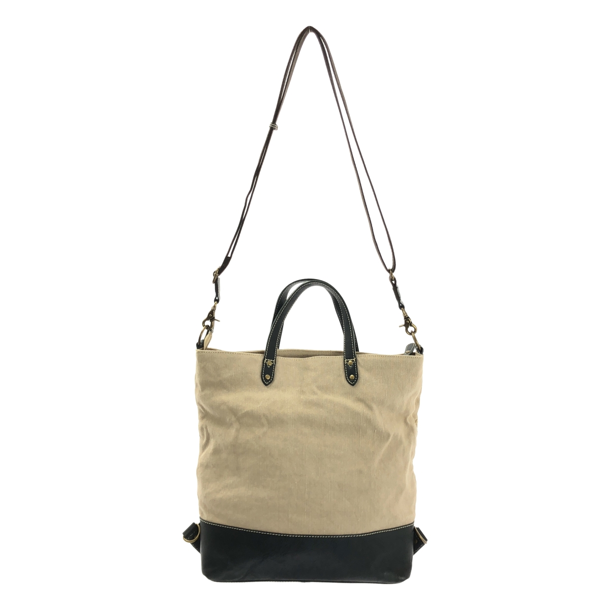 AIGLE / エーグル 2WAY キャンバス レザー コンビ トートバッグ