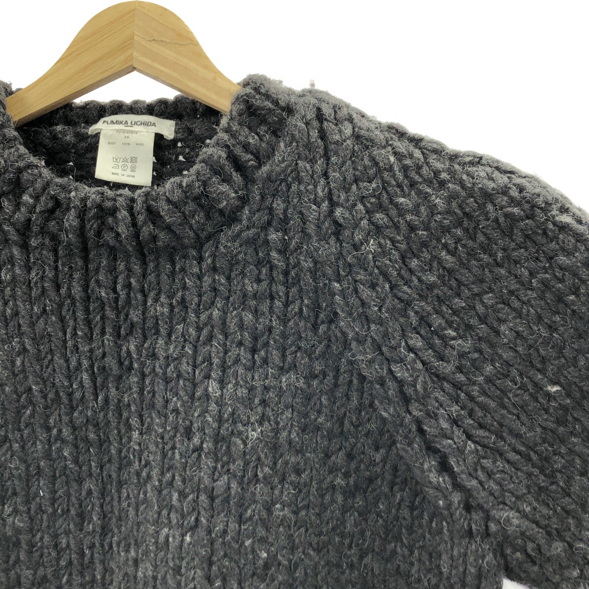 FUMIKA UCHIDA / フミカウチダ HAND KNITTED SHORT SLEEVE SWEATER / ウール ニット セーター