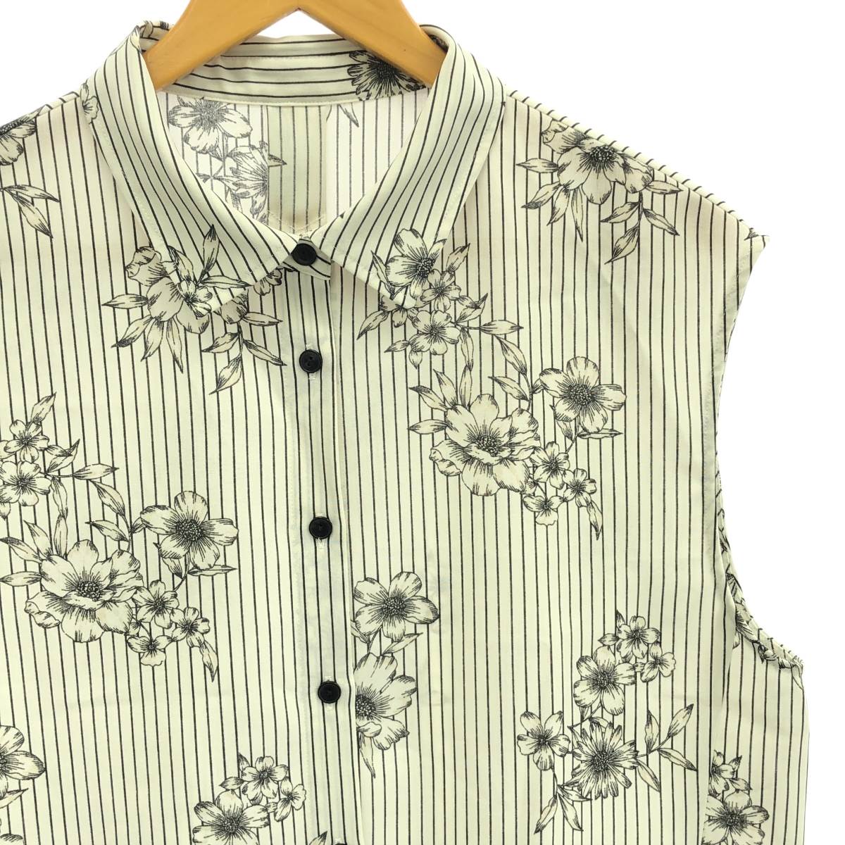 IENA / イエナ ストライプ フラワー ノースリーブ シャツ ブラウス