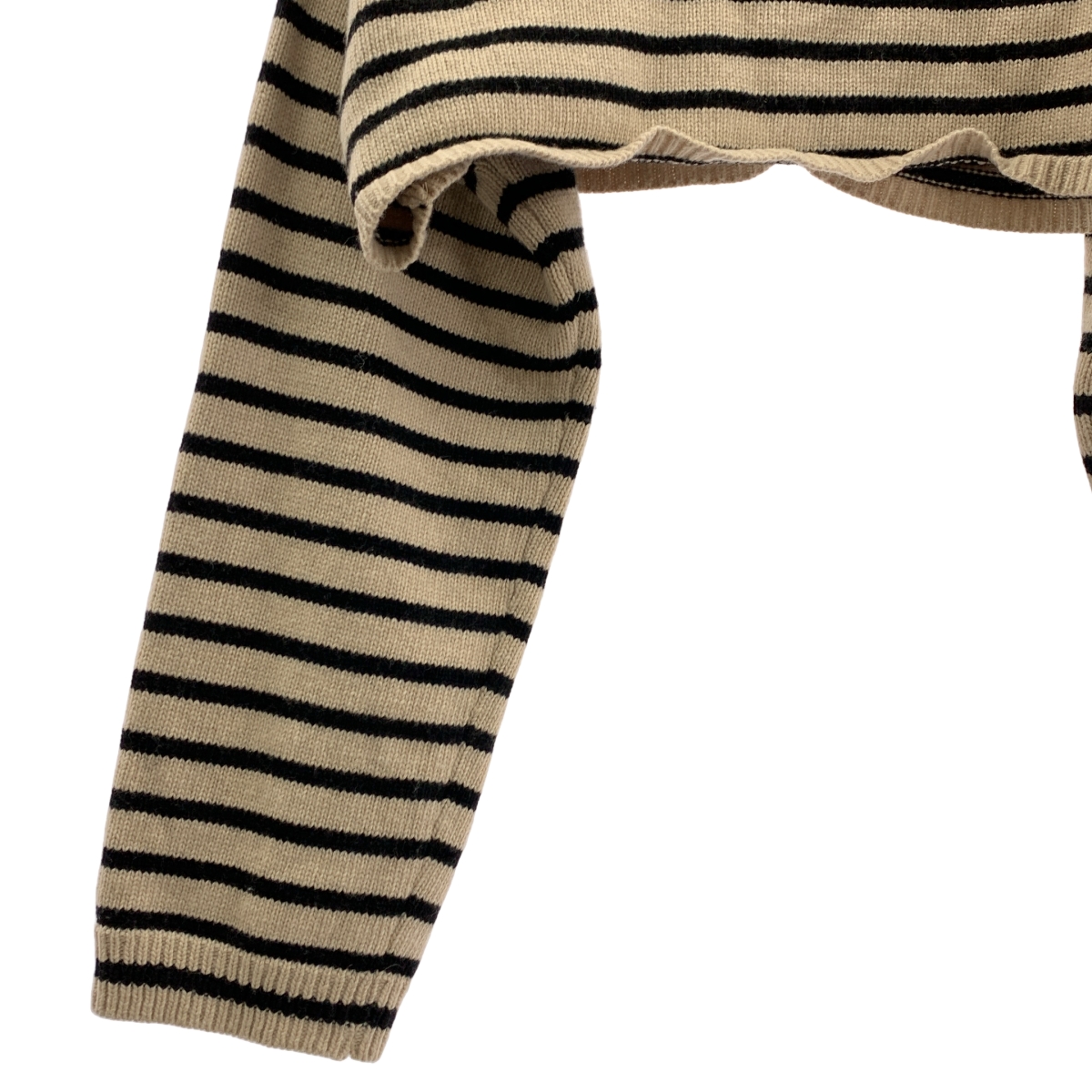 その他 ウール混 ボーダー タートルネック クロップドニット