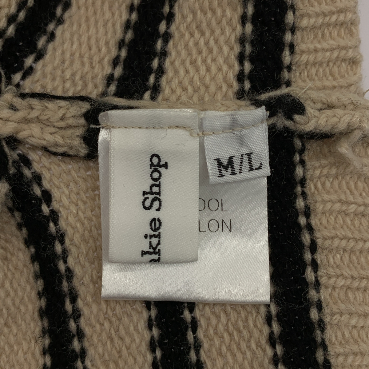 その他 ウール混 ボーダー タートルネック クロップドニット