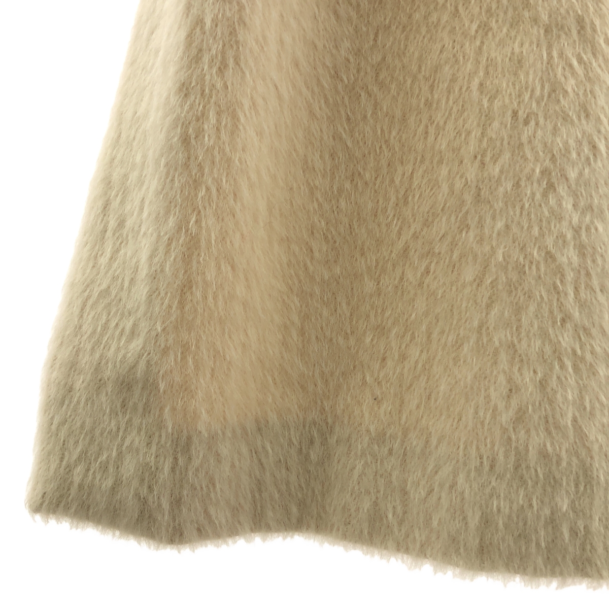 ATON / エイトン アルパカ ウール シャギー ノーカラー ロングコート