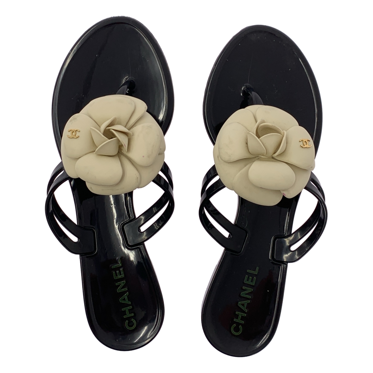 CHANEL / シャネル カメリアコサージュ ココマーク ビーチサンダル