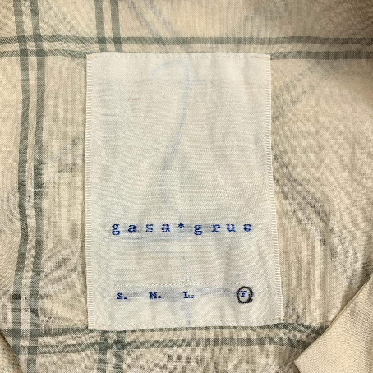 GASA / ガサ grue / コットン チェック スクエア ブラウス シャツ