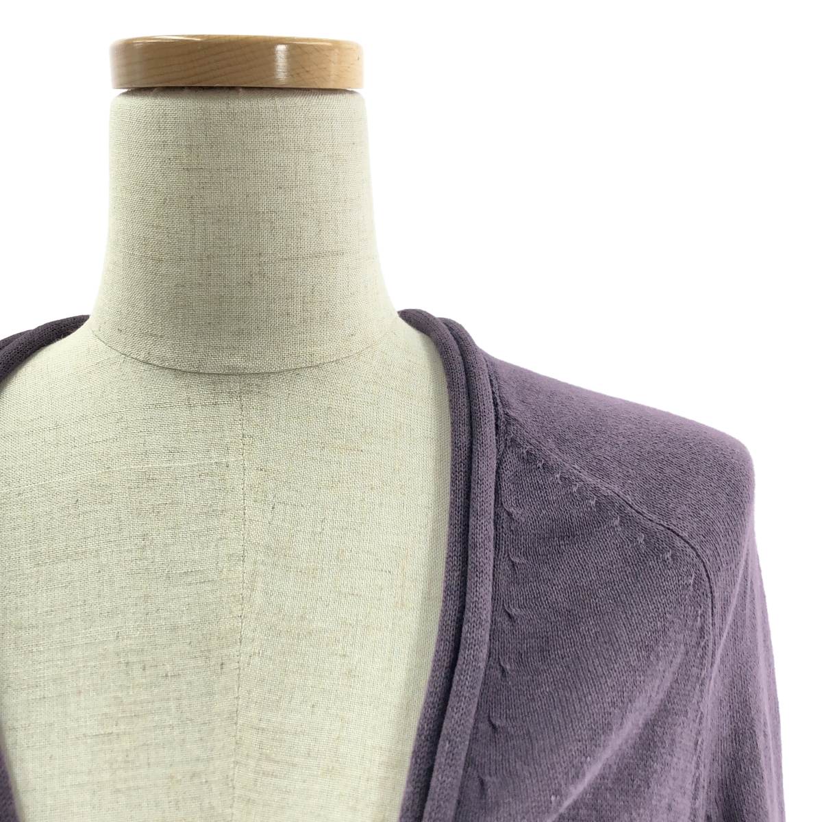 YOHJI YAMAMOTO +NOIR / ヨウジヤマモトプリュスノアール コットン ボタンレス ニット カーディガン