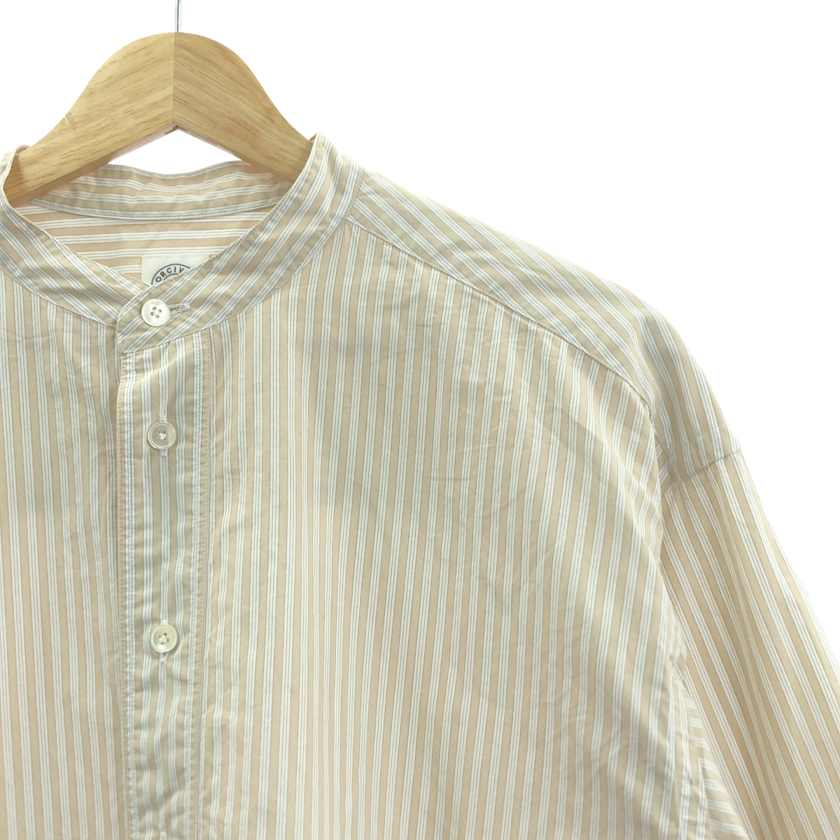 その他 Typewriter Band Collar Shirt タイプライター バンドカラー ストライプ シャツ