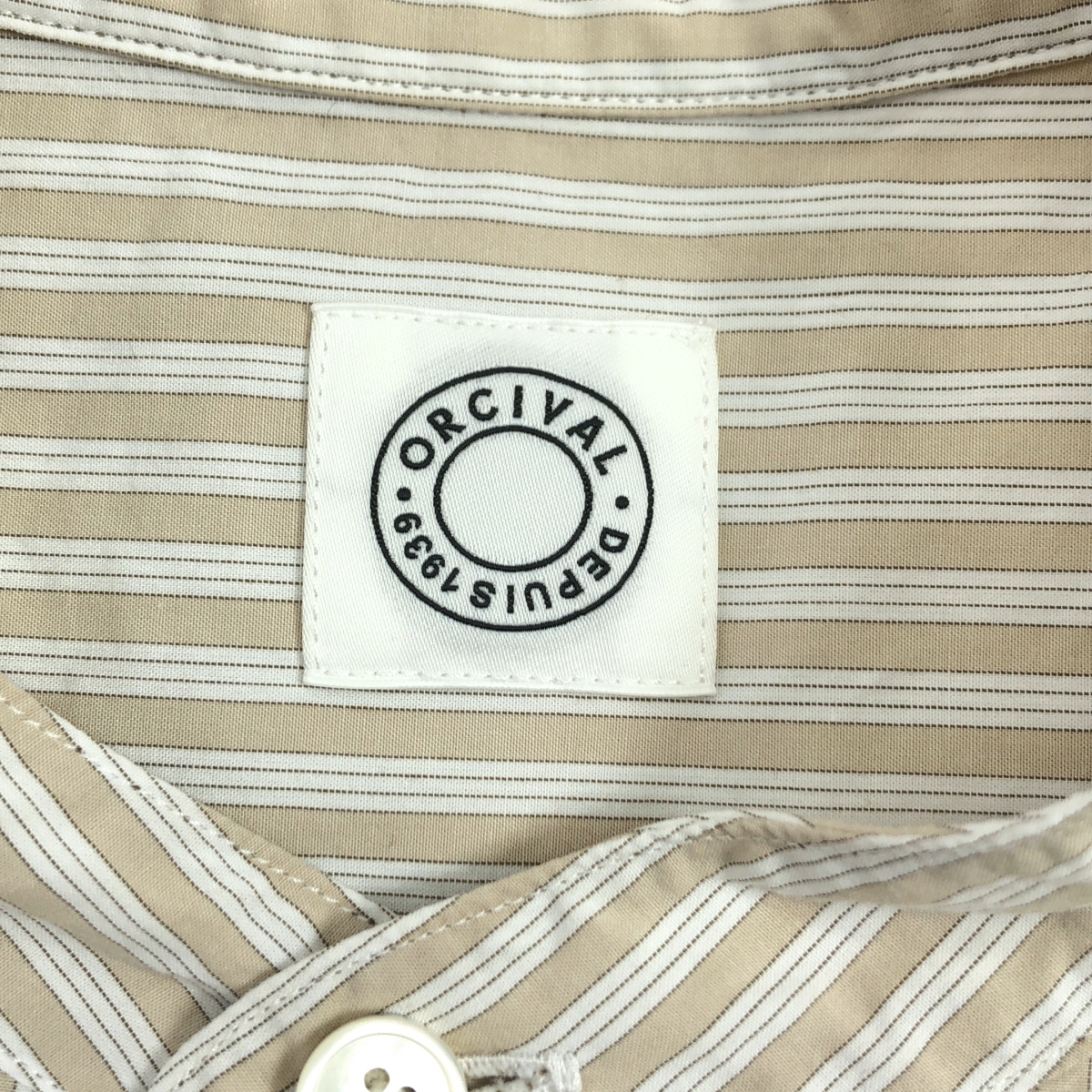 その他 Typewriter Band Collar Shirt タイプライター バンドカラー ストライプ シャツ