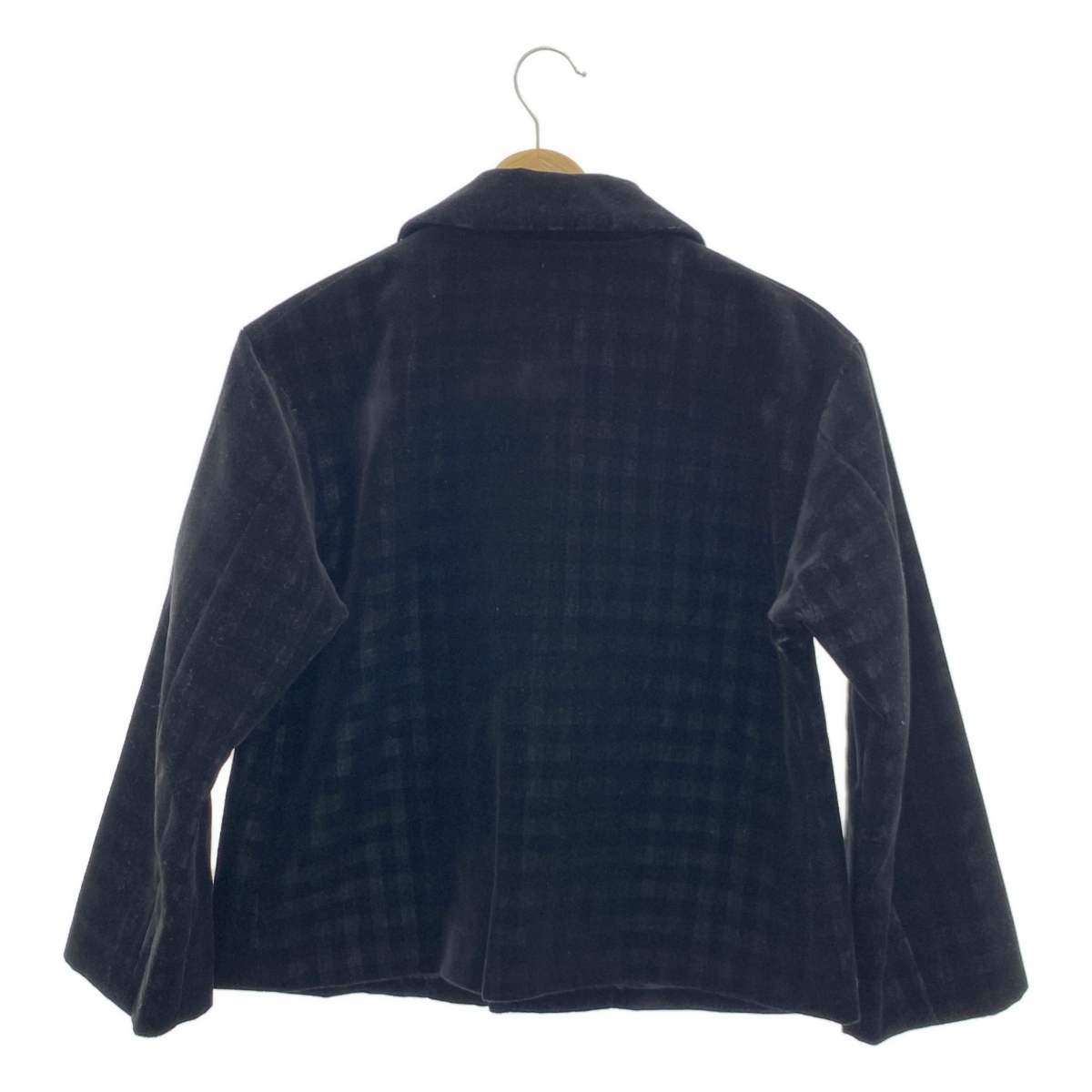 tricot COMME des GARCONS / トリココムデギャルソン ラウンドカラー ベロア チェック シングル ジャケット