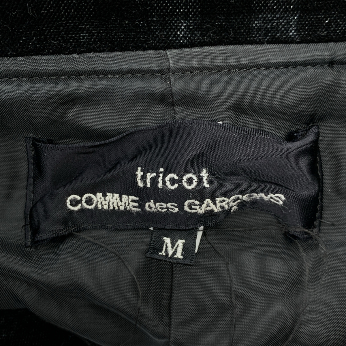 tricot COMME des GARCONS / トリココムデギャルソン ラウンドカラー ベロア チェック シングル ジャケット