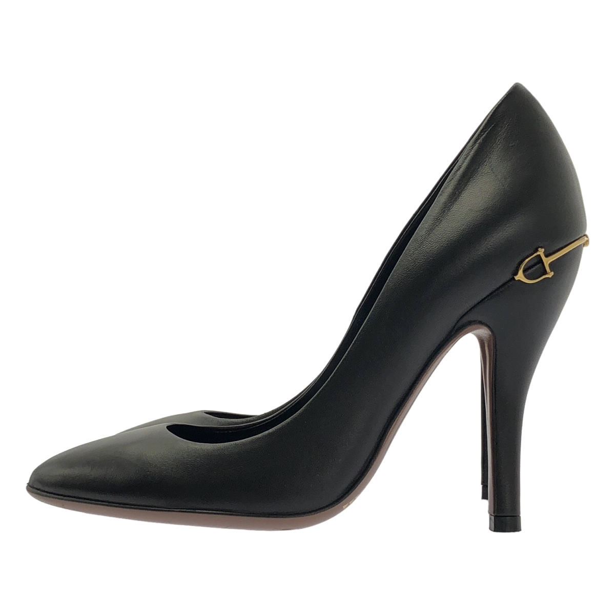 GUCCI / グッチ レザー インターロッキングG ロゴ ヒール パンプス